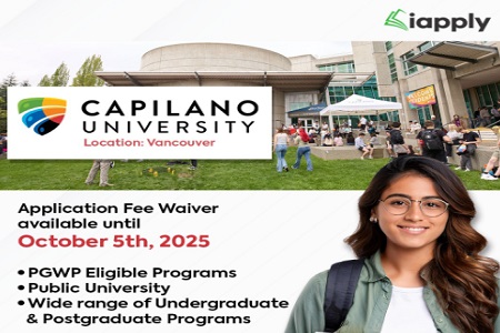  Application Fee Waiver - Capilano University, Vancouver until Oct 5, 2025! 